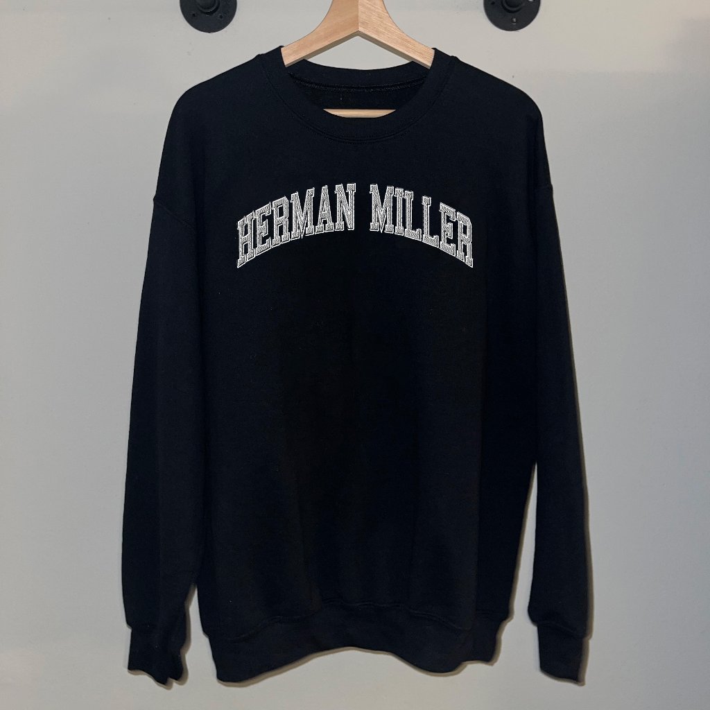 Black White Herman Miller Eames Art Chair Moma Knoll Crewneck Sweatshirt